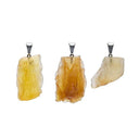 Hanger Ruwe Gele Fluoriet Edelsteen Met Metalen Oogje 2,5 cm