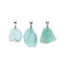 Hanger Ruwe Groene Fluoriet Edelsteen Met Metalen Oogje 2,5 cm