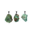 Hanger Ruwe Chrysopaas Edelsteen Met Metalen Oogje 2,5 cm