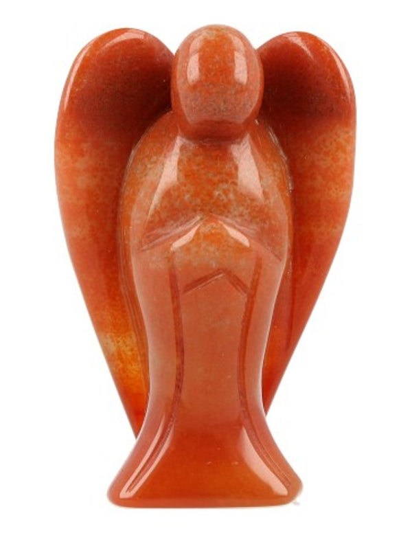 Aventurijn oranje staande engel 60 mm