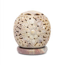Kaarsenhouder Zeepsteen Ronde Bloem 9 Cm