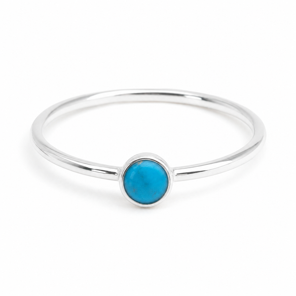 Geboortesteen Ring Turkoois December - 925 Zilver - Zilverkleurig (Maat 17)