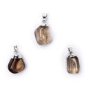 Rookkwarts Edelsteenhanger Met Geboord Oog En Kapje ±2-3 Cm
