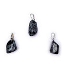 Edelsteenhanger Sneeuwvlok Obsidiaan Met Geboord Oog ±1-2.5 cm