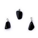 Edelsteenhanger Zwarte Obsidiaan Met Geboord Oogje ±1-2.5 cm