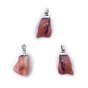 Edelsteenhanger Roze Opaal Met Gegalvaniseerd Metalen Oogje ±2.5-4cm