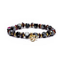 Armband Elastisch Hematiet Granaat Facet 4mm Met Ohm Bedel