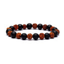 Armband Rudraksha Lavasteen Elastisch 8mm Kralen