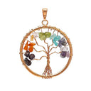 Hanger Levensboom Chakra Met 7 Mineralen Messing Koperkleurig 4 cm