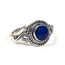 Verstelbare Ring Met Lapis Lazuli Edelsteen En Messing