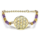 Armband Met Bloem Des Levens En Amethist Kralen