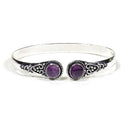 Edelsteen Armband Amethist Ronde Steen Verstelbaar
