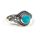 Verstelbare Ring Met Turkoois En Messing