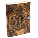 Notitieboek Olifant Met Lederen Kaft En Blanco Pagina's Van Gerecycled Papier