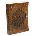 Notitieboek Mandala Met Lederen Kaft En Blanco Pagina's Van Gerecycled Papier
