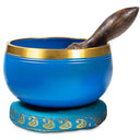 Klankschaal Met Keel Chakra Kleur En Symbool