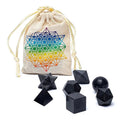 Heilige Geometrie Set Zwarte Toermalijn Uit India 2 cm