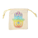 Cadeauzakje Katoen Met Khamsa Opdruk En Sluitkoord 10x11cm