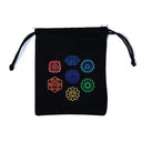 Katoenen Cadeauzakje Met 7 Chakra Opdruk Zwart 12x10,5cm