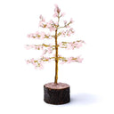 Edelsteenboom Rozenkwarts Met Neemhouten Basis ±18 cm
