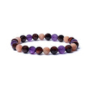 Armband Elastisch Tijgeroog Zonnesteen Amethist ±0,8cm