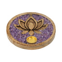 Wierookkegelhouder Mangohout Amethist Lotus 10 cm