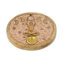 Wierookkegelhouder Mangohout Roze Maansteen Godin Maanfasen 10 Cm