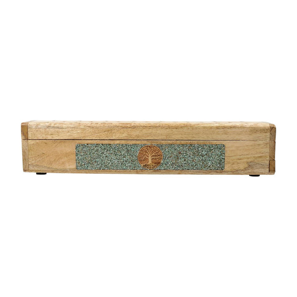 Wierookbrander Levensboom Amazoniet Mangohout 31,5 cm Met Opbergdoos
