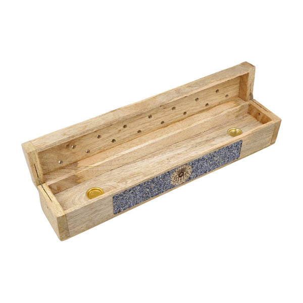 Wierookbrander Alziend Oog Mangohout Met Sodaliet 31,5 cm Opbergdoos