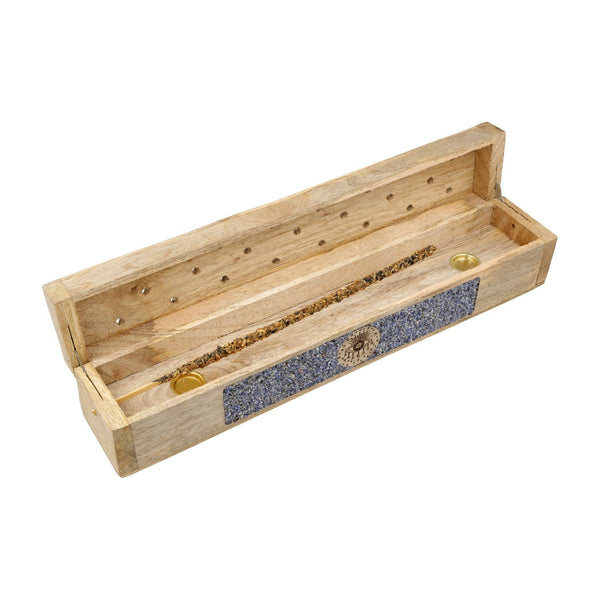 Wierookbrander Alziend Oog Mangohout Met Sodaliet 31,5 cm Opbergdoos