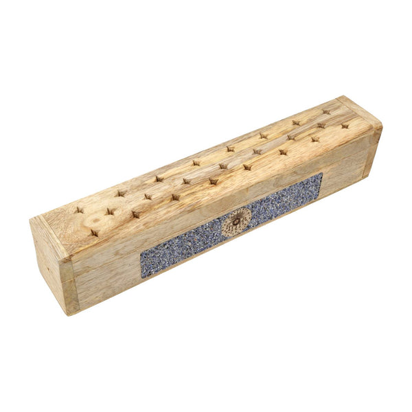 Wierookbrander Alziend Oog Mangohout Met Sodaliet 31,5 cm Opbergdoos