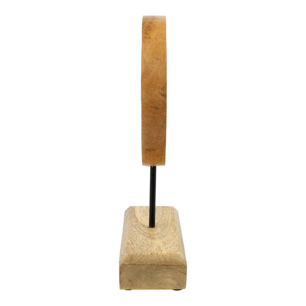 Deco Maanfasen Mangohout Met Zwarte Toermalijn En Pyriet Op Voet 26 cm