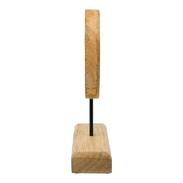 Deco Maansikkel Mangohout Met Seleniet Op Voet 26 cm