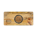 Kaarthouder Flower Of Life Toermalijn En Pyriet Mangohout 21,5 cm