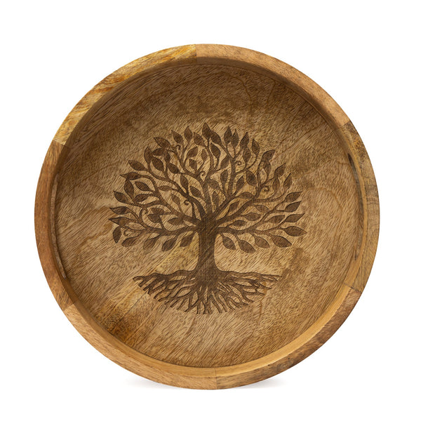 Dienblad Levensboom Mangohout 30x5 cm
