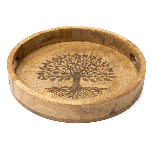Dienblad Levensboom Mangohout 30x5 cm