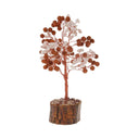 Edelsteenboom Rozenkwarts En Rudraksha Houten Voet 18 Cm
