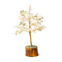 Edelsteenboom Groene Aventurijn En Rozenkwarts Met Houten Voet 18 Cm
