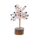 Edelsteenboom Boze Oog Witte Agaat Met Houten Voet 18 Cm