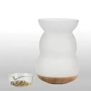 Aromalamp Wierookbrander Met Bloem Des Levens Van Mondgeblazen Glas En FSC Essenhout