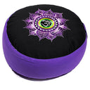 Yogi & Yogini Meditatiekussen Rond Lotus Katoen Zwart Violet 33 x 17 cm