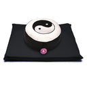 Meditatie Set Yin Yang Symbool Katoen Velours Zwart/Crème 65x65x5 cm