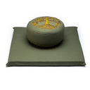 Meditatie Set Levensboom Biologisch Katoen Groen/Goud 65x65x5 cm