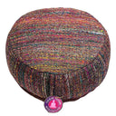 Yogi & Yogini Meditatiekussen Rond Veelkleurig Ruwe Zijde 33 x 17 cm