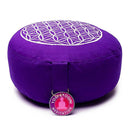 Yogi & Yogini Meditatiekussen Rond Levensbloem Katoen Paars 33 x 17 cm
