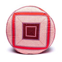 Yogi & Yogini Meditatiekussen Rond Katoen Roze Patroon Rood 33 x 17 cm