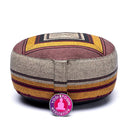 Yogi & Yogini Meditatiekussen Rond Katoen Bruin Grijs Geel 33 x 17 cm