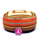 Meditatiekussen Yogi & Yogini Rond Katoen Oranje Crème 33 x 17 cm