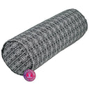 Yoga Bolster Rond Katoen Zwart/Wit Patroon 60 x 20 cm