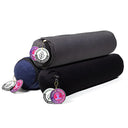 Yoga Bolster Set Van 3 Mini Bolsters Biologisch Katoen Zwart Antraciet Donkerblauw 40 x 12 cm